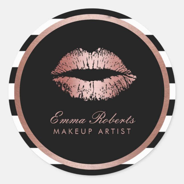 Rose Makeup Artist Runder Aufkleber (Vorderseite)