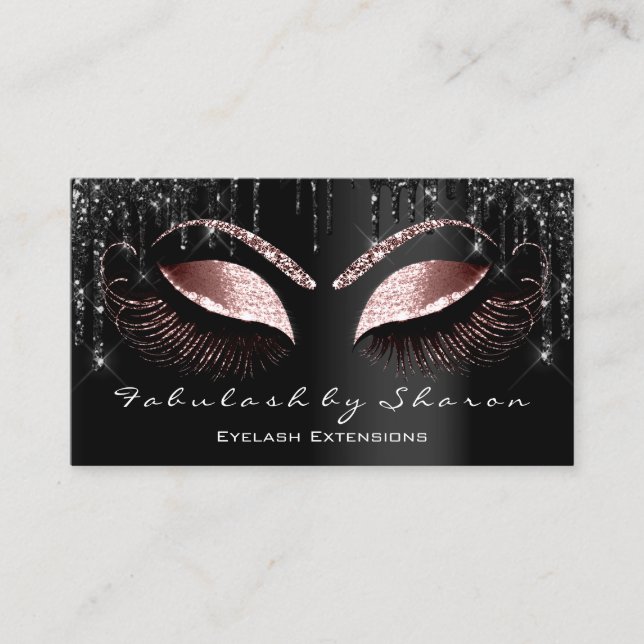 Rose Makeup Eyelash Black Tropfens Beruflich Visitenkarte (Vorderseite)