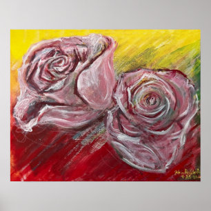 Rose Malerei Textural Poster