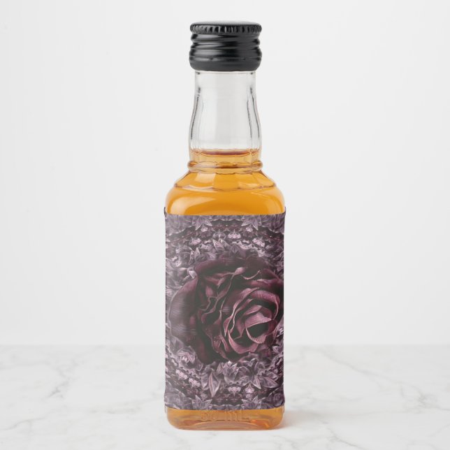 Rose Mandala Alkoholflaschenetikett (Vorderseite)