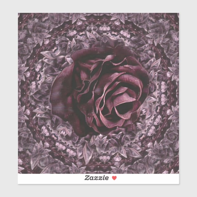 Rose Mandala Aufkleber (Blatt)