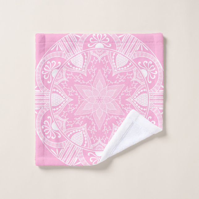 Rose Mandala Badhandtuch Set (Waschlappen)