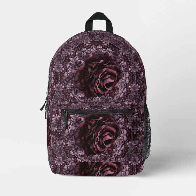 Rose Mandala Bedruckter Rucksack (Vorderseite)