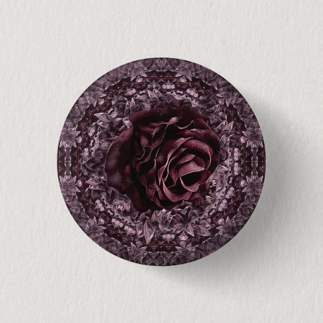 Rose Mandala Button (Vorderseite)