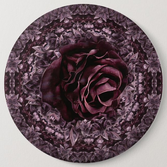 Rose Mandala Button (Vorderseite)