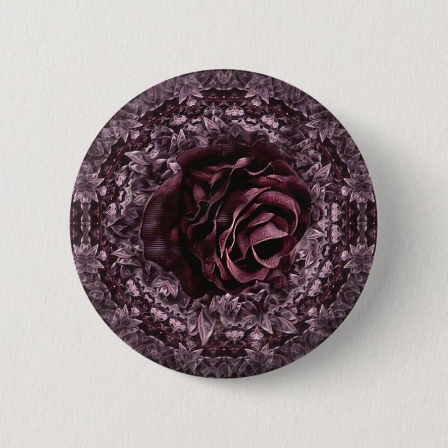 Rose Mandala Button (Vorderseite)