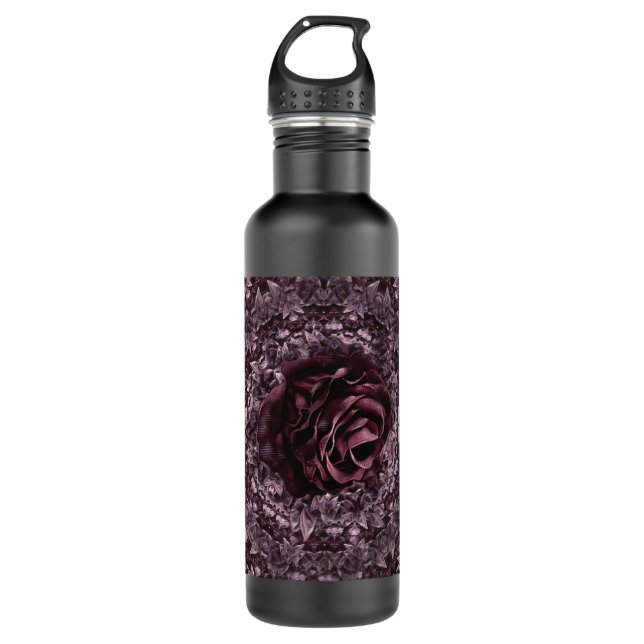 Rose Mandala Edelstahlflasche (Vorderseite)