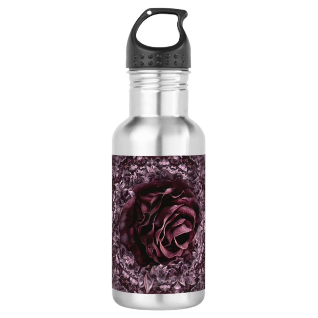 Rose Mandala Edelstahlflasche (Vorderseite)
