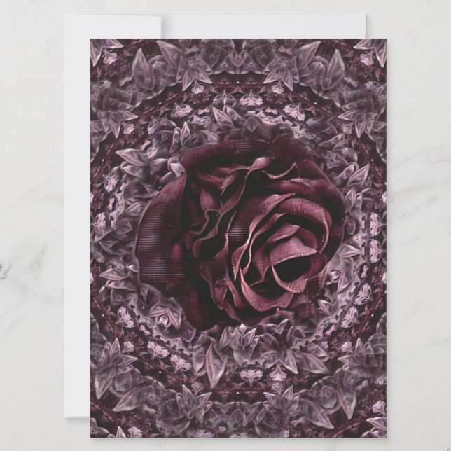 Rose Mandala Einladung (Vorderseite)