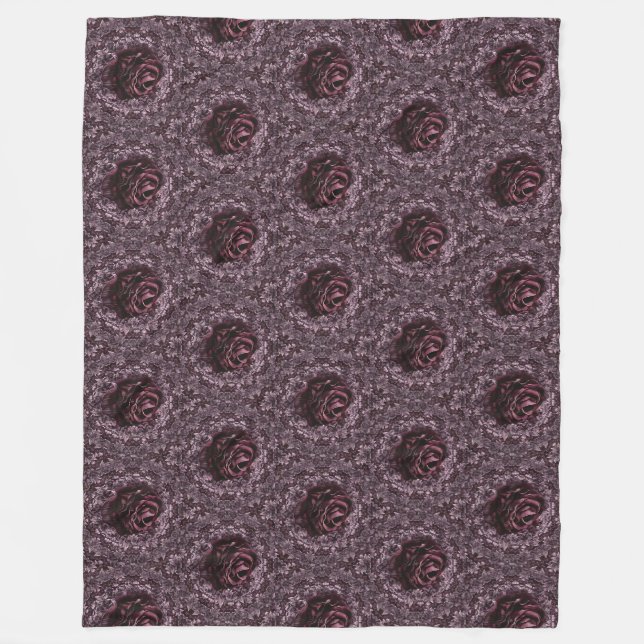 Rose Mandala Fleecedecke (Vorderseite)
