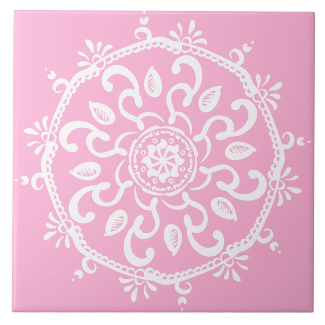 Rose Mandala Fliese (Vorderseite)