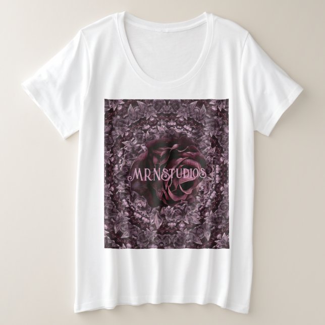 Rose Mandala Große Größe T-Shirt (Design vorne)