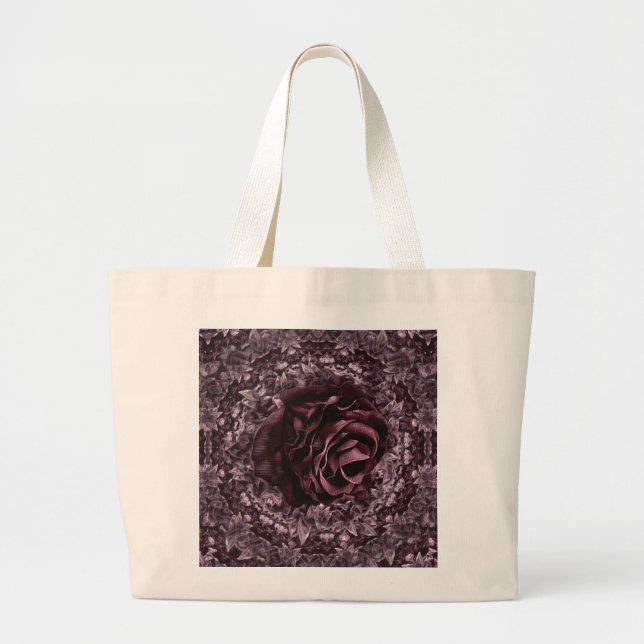 Rose Mandala Jumbo Stoffbeutel (Vorne)