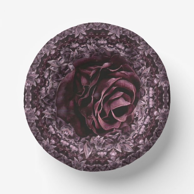 Rose Mandala Pappteller (Vorderseite)