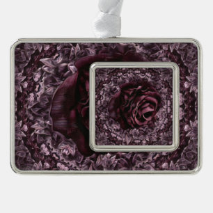 Rose Mandala Rahmen-Ornament Silber