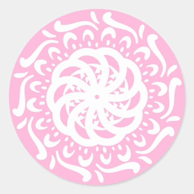 Rose Mandala Runder Aufkleber (Vorderseite)