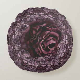 Rose Mandala Rundes Kissen