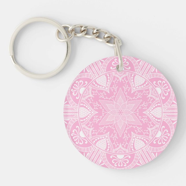 Rose Mandala Schlüsselanhänger (Vorderseite)