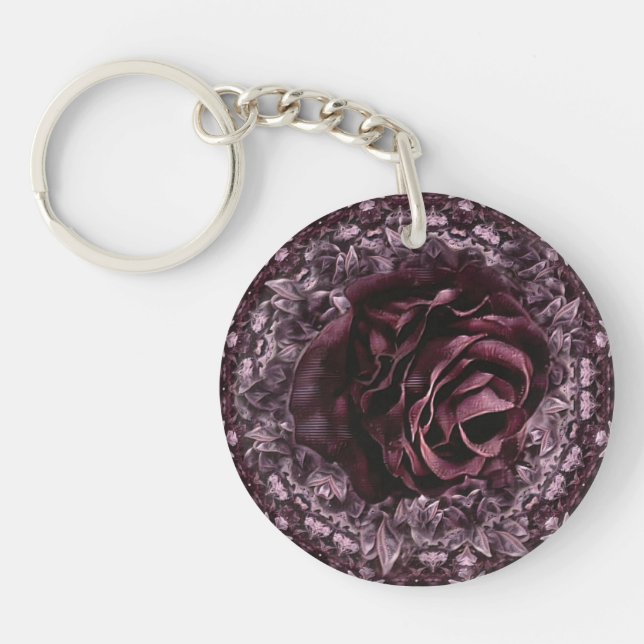 Rose Mandala Schlüsselanhänger (Vorderseite)