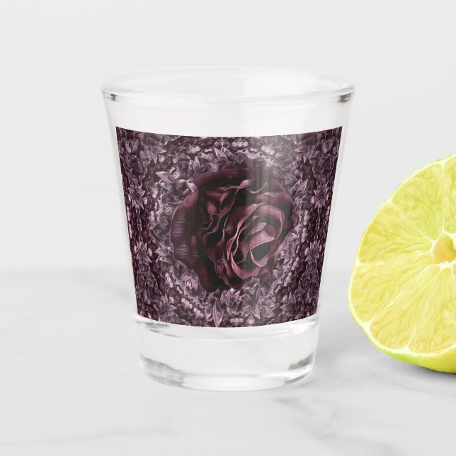 Rose Mandala Schnapsglas (Vorderseite)