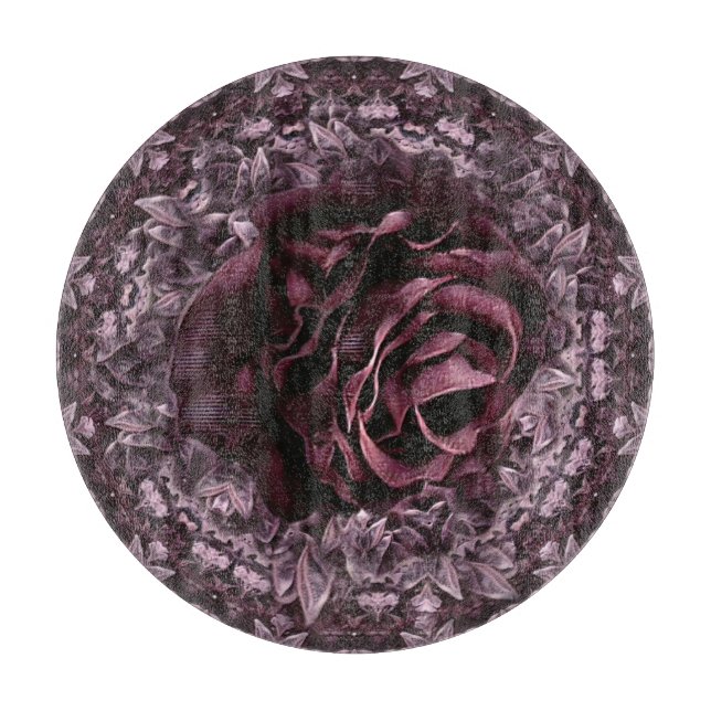 Rose Mandala Schneidebrett (Vorderseite)