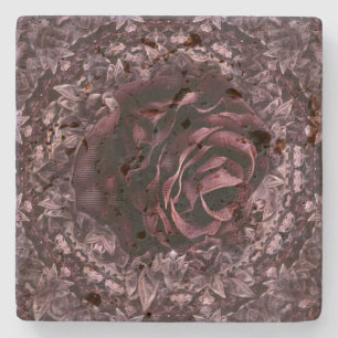 Rose Mandala Steinuntersetzer