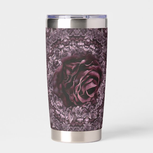 Rose Mandala Thermobecher (Vorderseite)