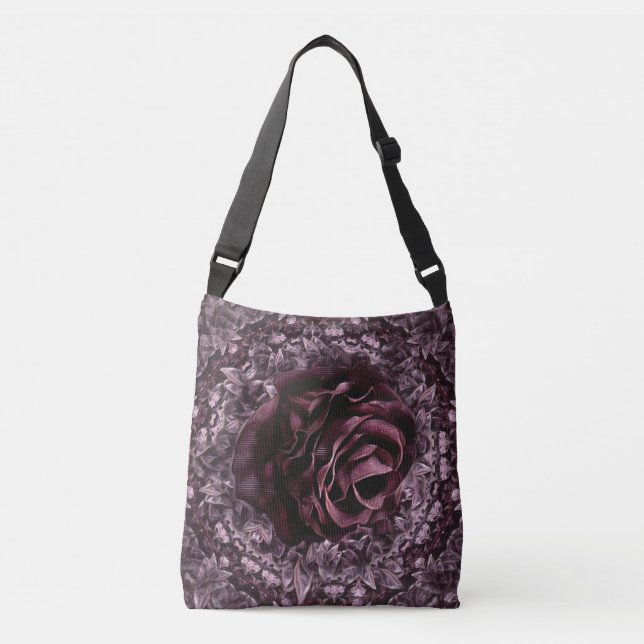 Rose Mandala Tragetaschen Mit Langen Trägern (Vorderseite)