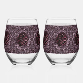 Rose Mandala Trinkbehälter Set Weinglas Ohne Stiel