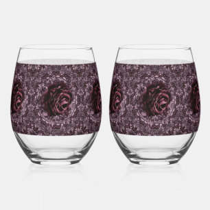 Rose-Mandala-Trinkset Weinglas Ohne Stiel
