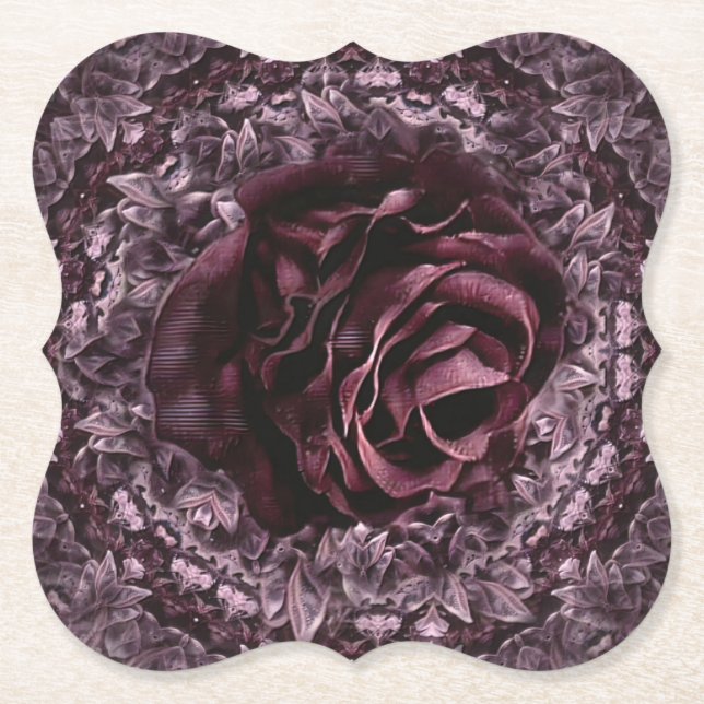 Rose Mandala Untersetzer (Vorderseite)