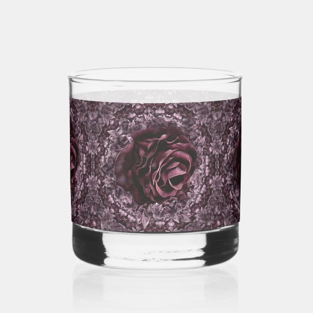 Rose Mandala Whiskyglas (Vorderseite)
