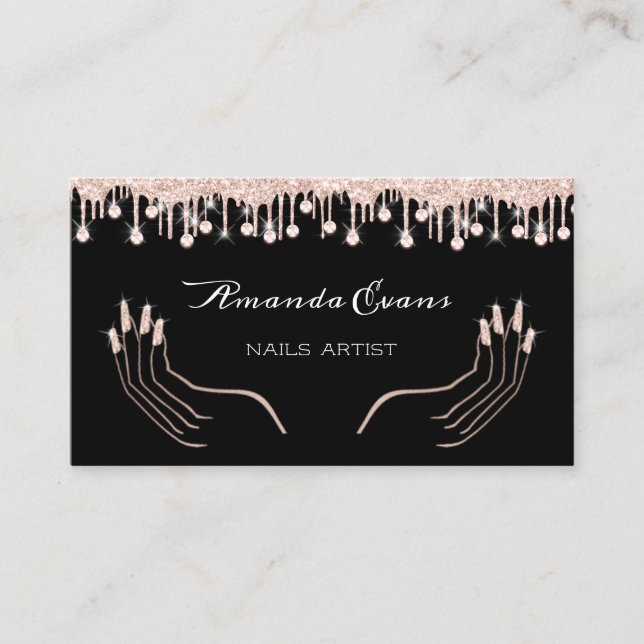 Rose Manicure Clous Rendez-vous Artiste (Devant)