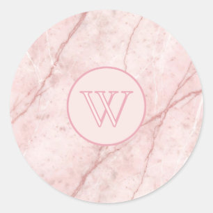 Rose Marble Organic Dusty Rose Rouge  Runder Aufkleber