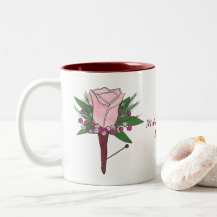 Rose Mariage personnalisé Boutonniere Flower Mug