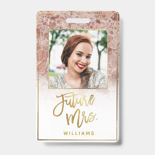 Rose Marmor Future Mrs. Gold Braut Junggesellinnen Ausweis