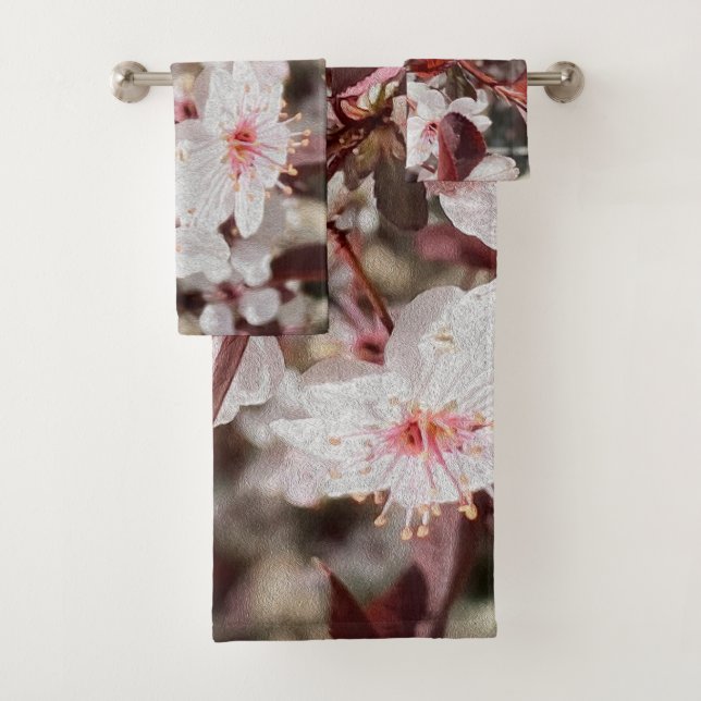 Rose Maroon Flora Badhandtuch Set (Insitu)