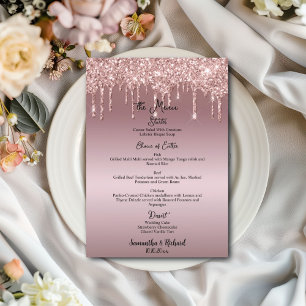 Rose Mauve Glitzer Metallic Shine 12x18 Wedding Me Menükarte