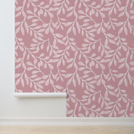 Rose Mauve Leafy Design Tapete