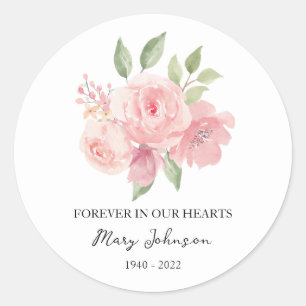 Rose Memorial Bestattung Runder Aufkleber