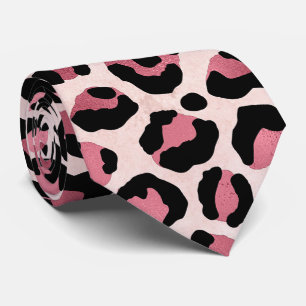 Rose Metallic Leopardendruck Krawatte