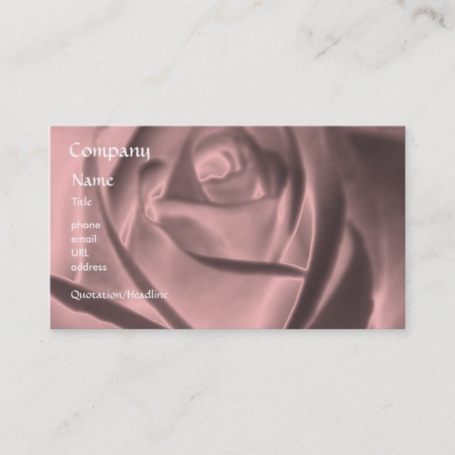 Rose - metallische Rose - Geschäftskartenschablone Visitenkarte (Vorderseite)
