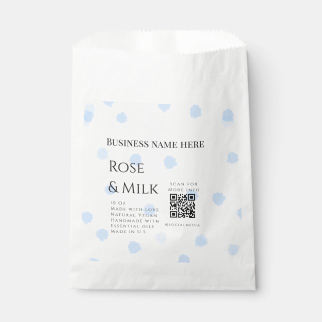 Rose Milch handgefertigte Seife QR-Code hinzufügen Geschenktütchen (Vorderseite)