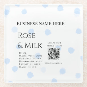 Rose Milch handgefertigte Seife QR-Code hinzufügen Glasuntersetzer