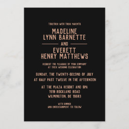 Rose minimal Or moderne Faire-part de mariage simp