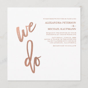 Rose Minimalistische Imitate Goldtypografie Hochze Einladung