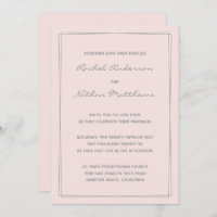Rose Misty Blush rose Wedding Invitations