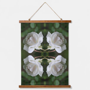 Rose mit Abstrakten Raindrops Wandteppich Mit Holzrahmen