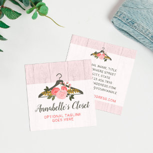 Rose mit Blumenbezug Boutique Quadratische Visitenkarte