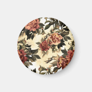 Rose mit Blumengeflecht, Peonies-Muster. Magnet